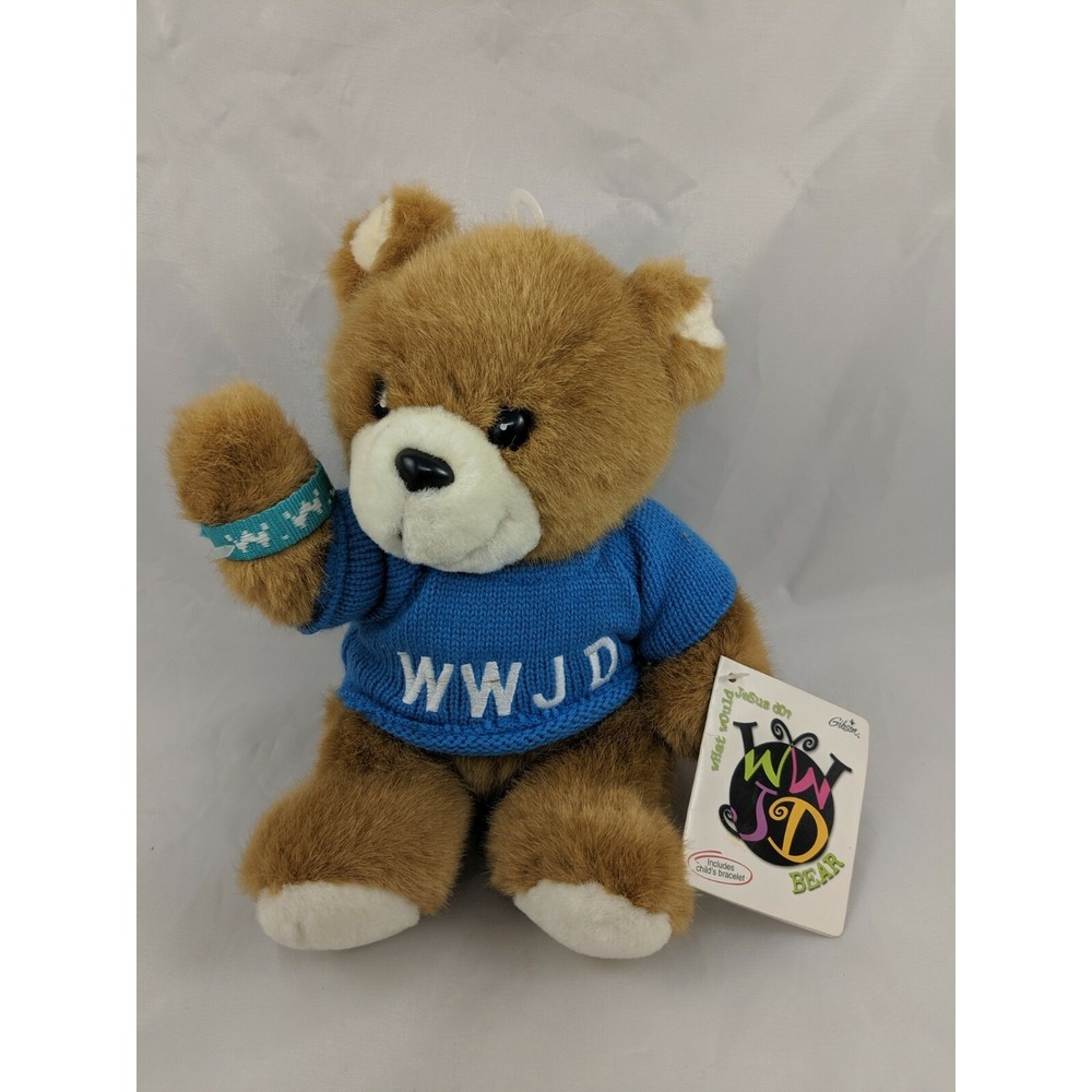 Gibson WWJD Bear Plush Knit Sweater 8‎ Inch Stuffed Animal toy